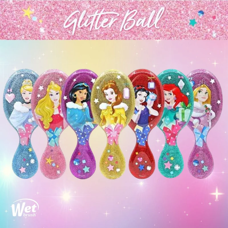 WetBrush Pro Mini Detangler Disney Glitter Ball Belle - mini brosse démêlante