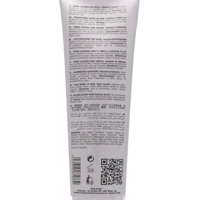 Framesi Straightening System Mild 280ml - crème lissante cheveux traités