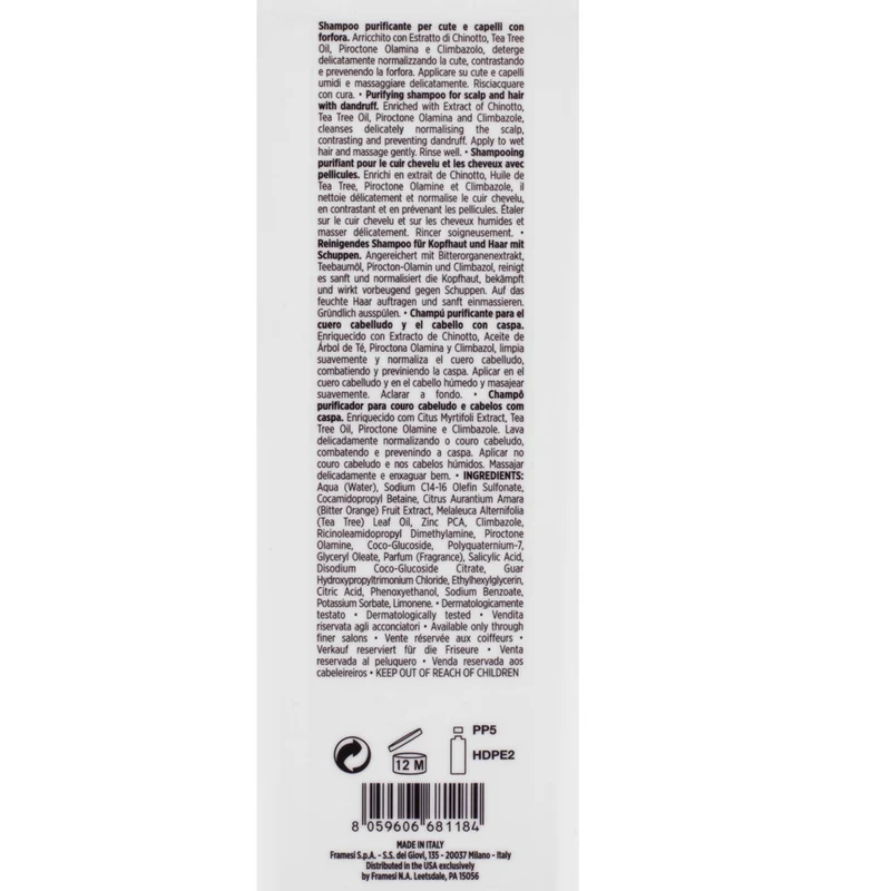 Framesi Morphosis Purifying Shampoo 1000ml - shampooing antipelliculaire