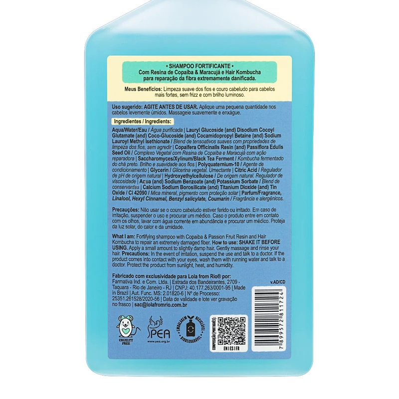 Lola From Rio Danos Vorazes Shampoo Fortificante 250ml - shampooing fortifiant