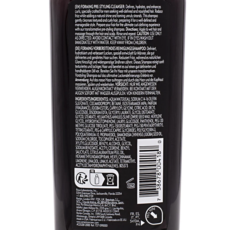 American Crew Forming Pre-Styling Cleaser 250ml - pré-styling shampooing cheveux bouclés