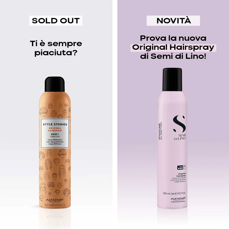 Alfaparf Milano Semi Di Lino Style&Care Original Hairspray 300ml - laque brillance tenue forte