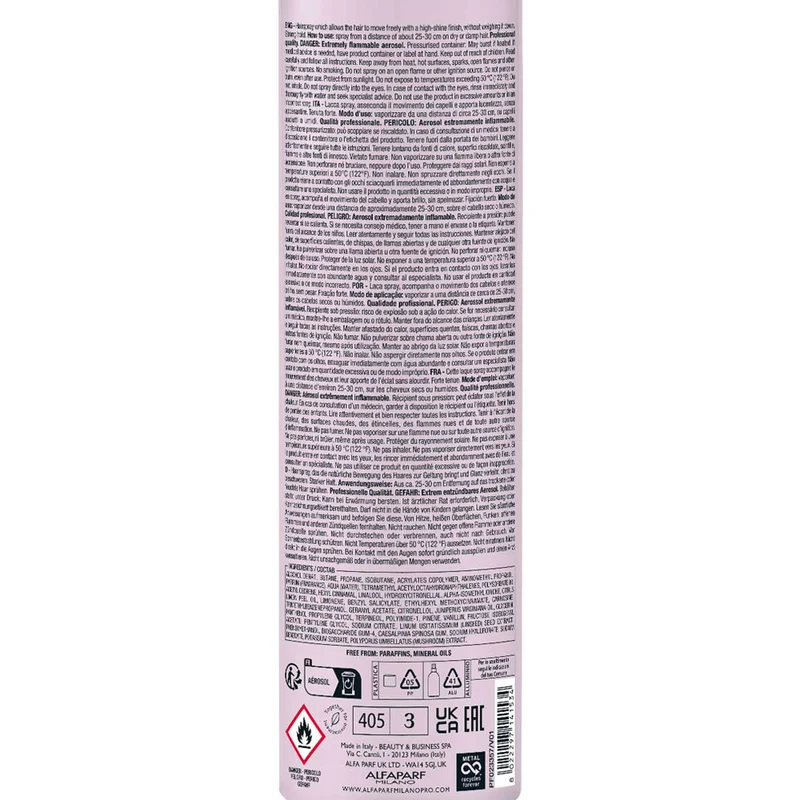Alfaparf Milano Semi Di Lino Style&Care Original Hairspray 300ml - laque brillance tenue forte