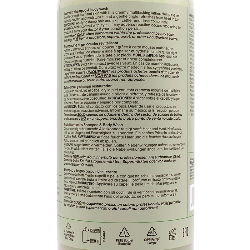 Paul Mitchell Tea Tree Hemp Restoring Shampoo & Body Wash 1000ml - nettoyant 2 en 1