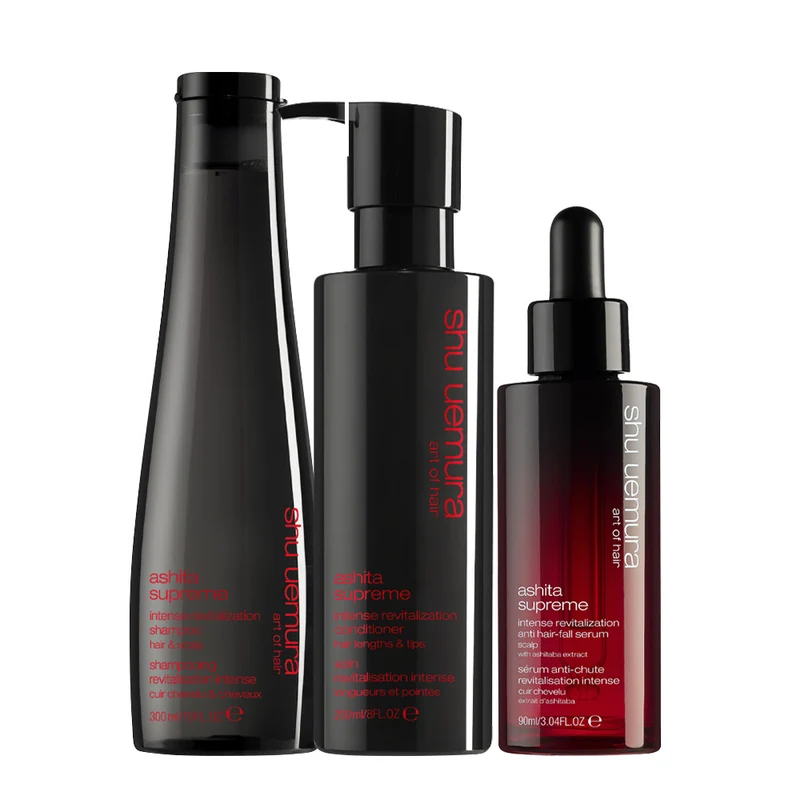 Shu Uemura Ashita Supreme Intense Revitalization Shampoo 300ml Conditioner 250ml Anti Hairfall Serum 90ml