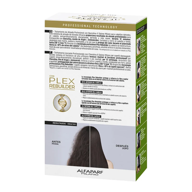 Alfaparf Milano Il Salone Straight Kit Argan & Cheratina - soin lissant pour cheveux abîmés