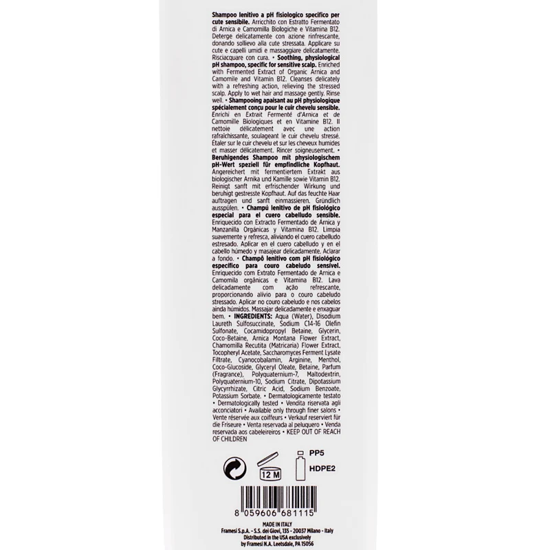 Framesi Morphosis Scalp Destress Shampoo 1000ml - shampoing apaisant cuir chevelu sensible