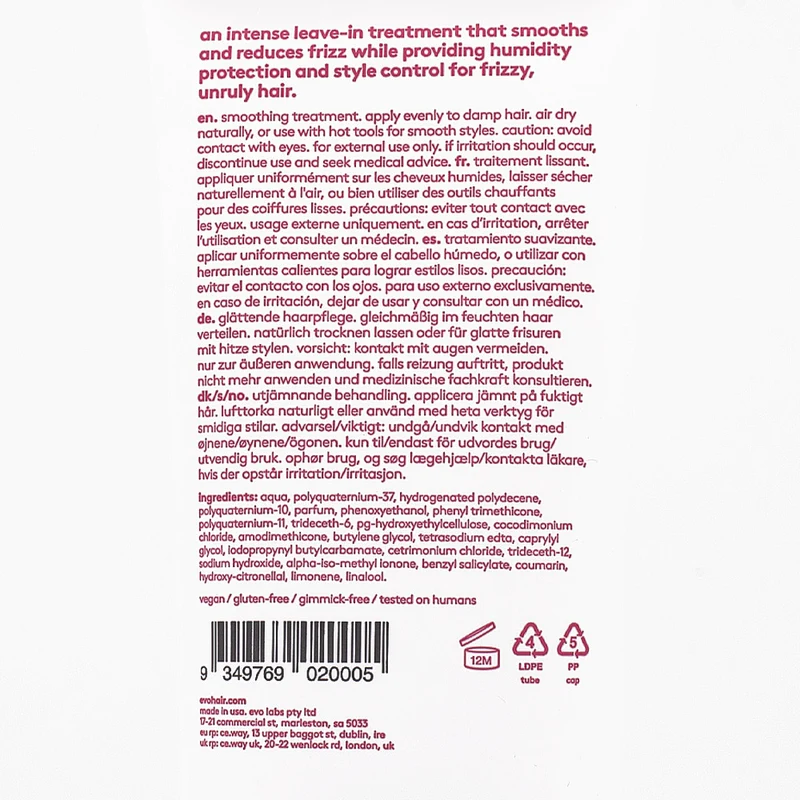 Evo Smooth Lockdown Smoothing Treatment 150ml - soin anti-frisottis