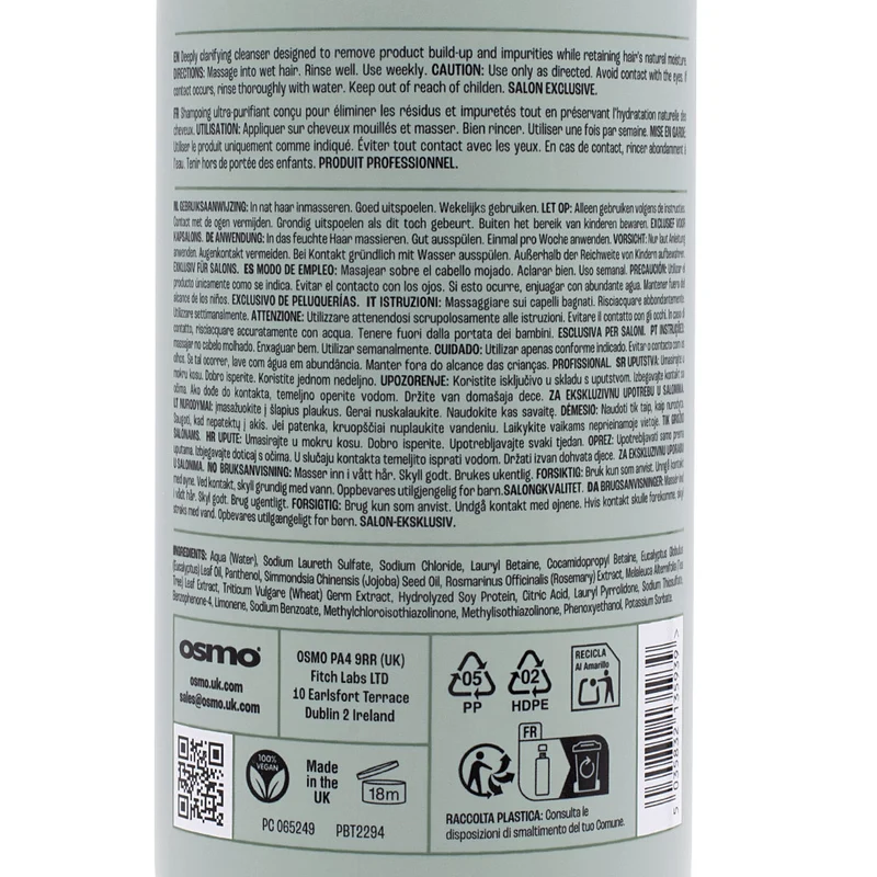 Osmo Scalp Therapy Detoxify Shampoo 400ml - shampooing détoxifiant