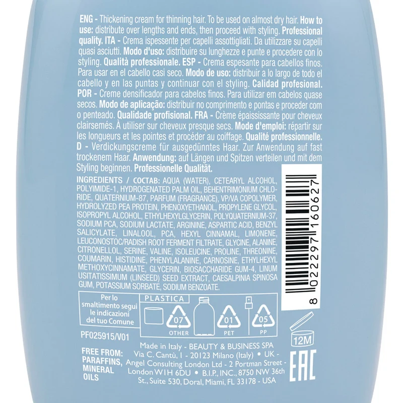 Alfaparf Milano Semi Di Lino Density Thickening Leave-In Cream 125ml - crème épaississante