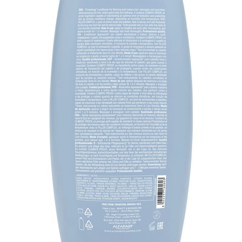 Alfaparf Milano Semi Di Lino Density Thickening Conditioner 1000ml - conditionneur épaississant