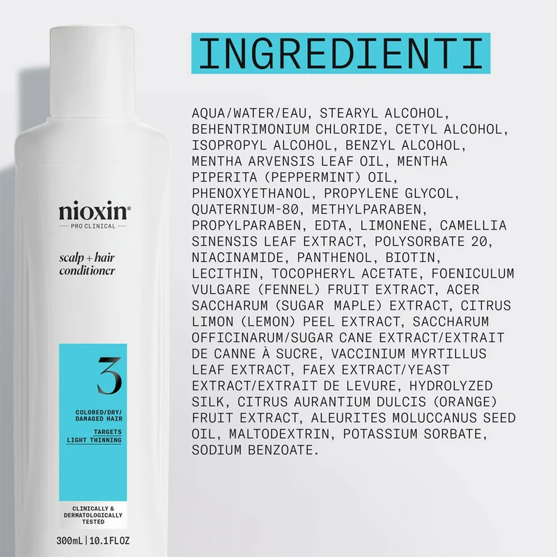 Nioxin Système 3 Scalp + Hair Conditioner 300ml - après-shampooing anti amincissement léger