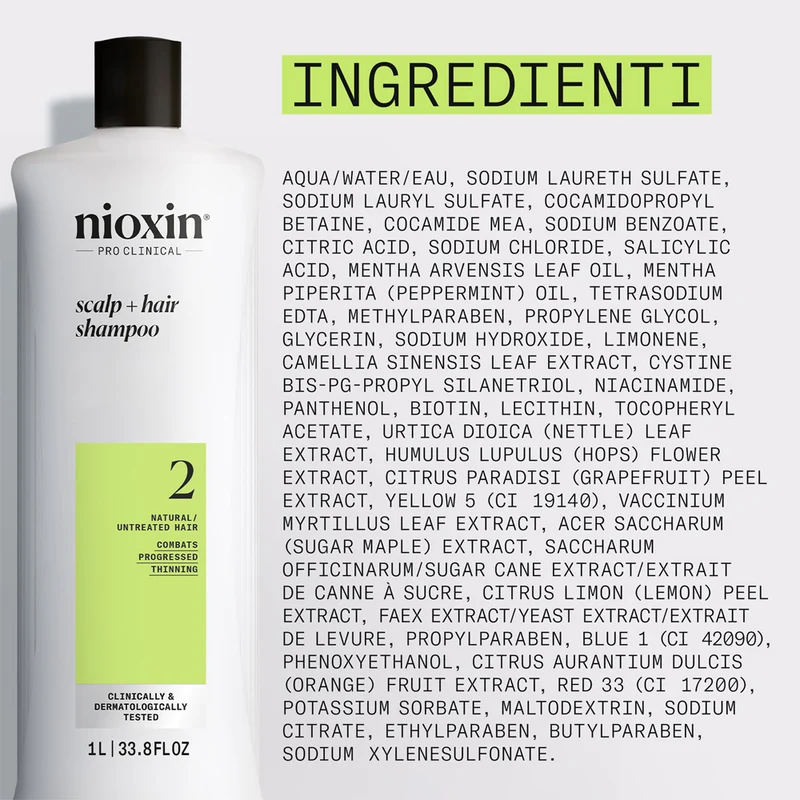 Nioxin Système 2 Scalp + Hair Shampoo 1000ml - shampooing anti amincissement avancé