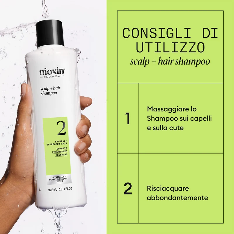 Nioxin Système 2 Scalp + Hair Shampoo 300ml - shampooing anti amincissement avancé