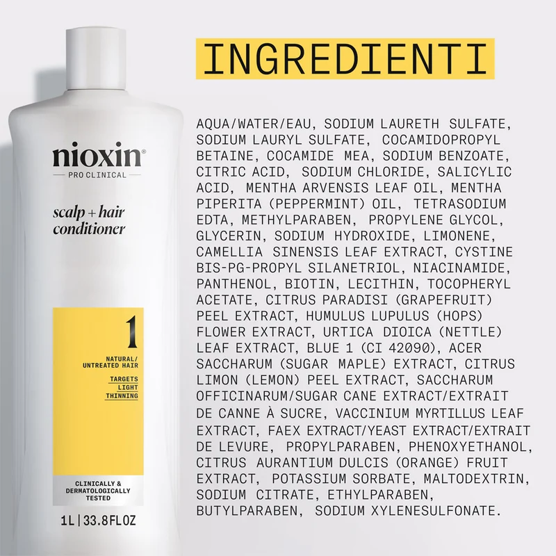 Nioxin Sistema 1 Scalp Hair Conditioner 1000ml - après-shampooing anti amincissement léger