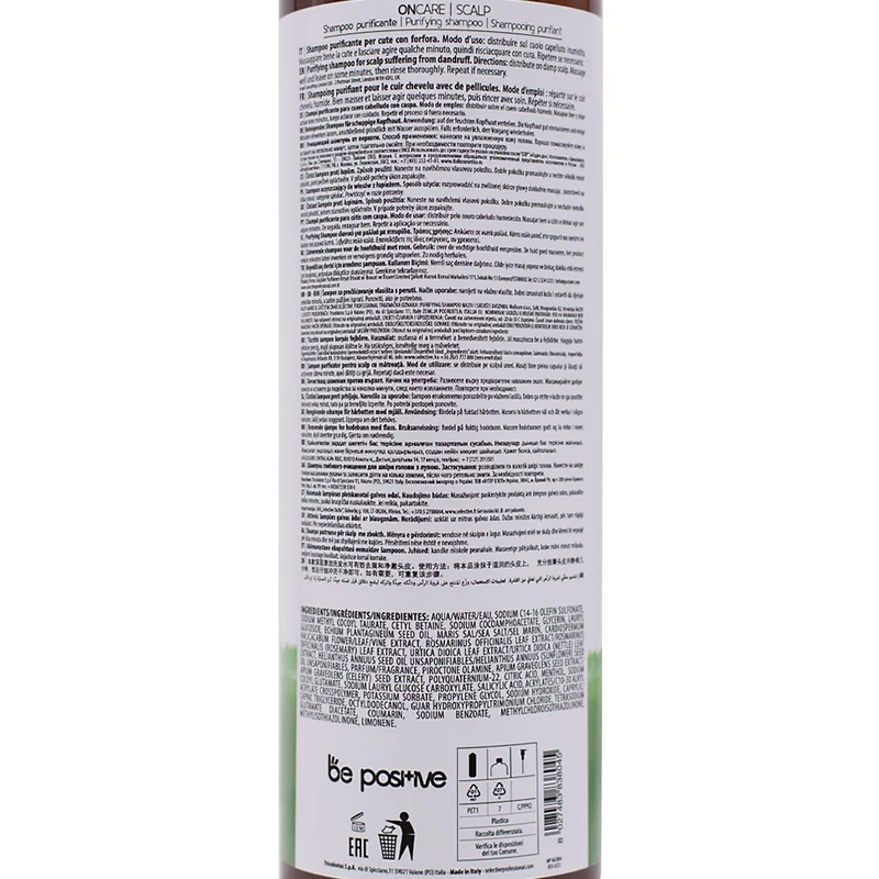 Selective Professional Scalp Purifying Shampoo 950ml - shampooing pour cuir chevelu avec pellicules