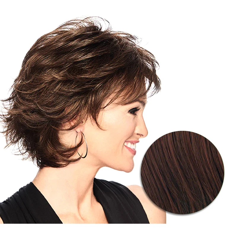 Hairdo Textured Flip Perruque Marron Cerise - perruque coupe courte