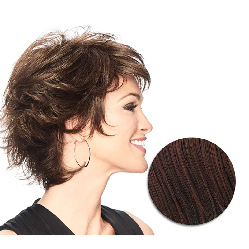 Hairdo Textured Flip Perruque Marron Cerise - perruque coupe courte