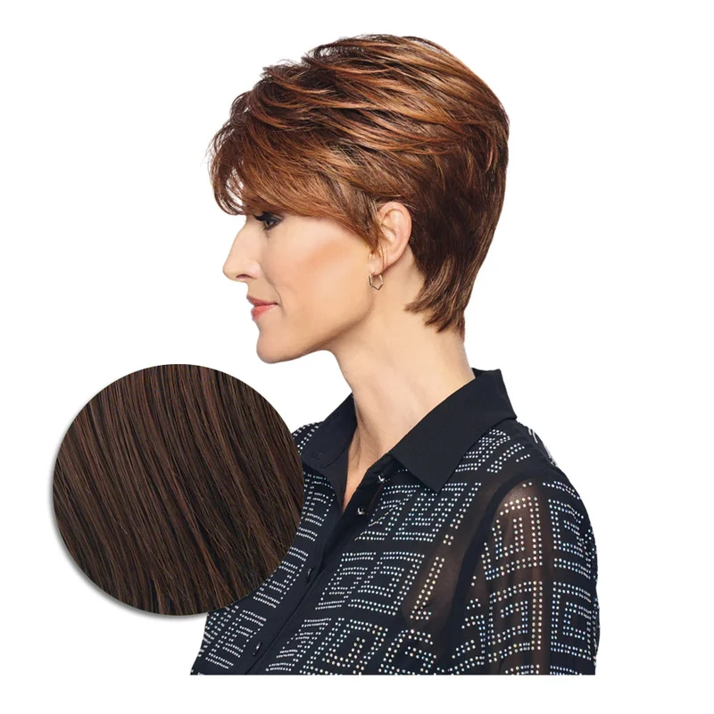 Hairdo Polished Pixie Perruque Marron Cerise - perruque coupe courte