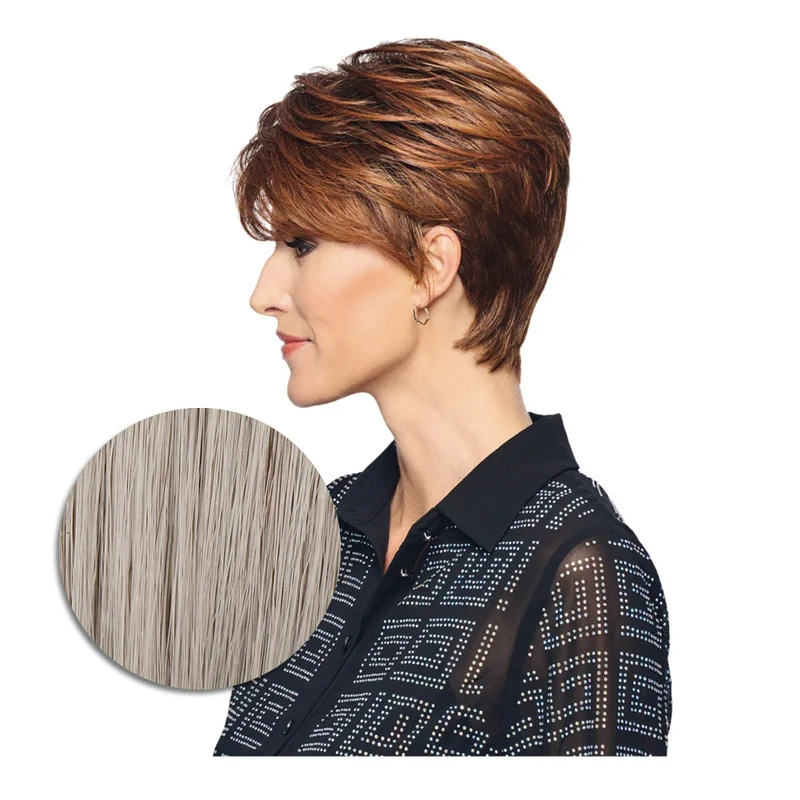 Hairdo Polished Pixie Perruque Gris Clair - perruque coupe courte