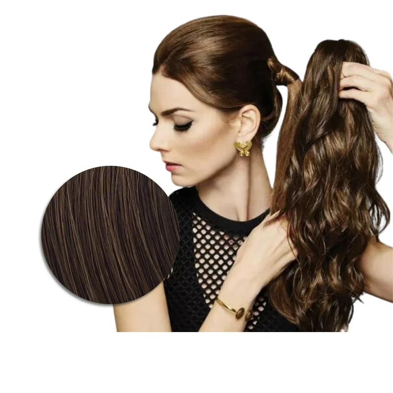 Hairdo Queue de cheval Ondulée A Pince Marron Moyen Cuivré 46cm - queue de cheval avec vagues de plage