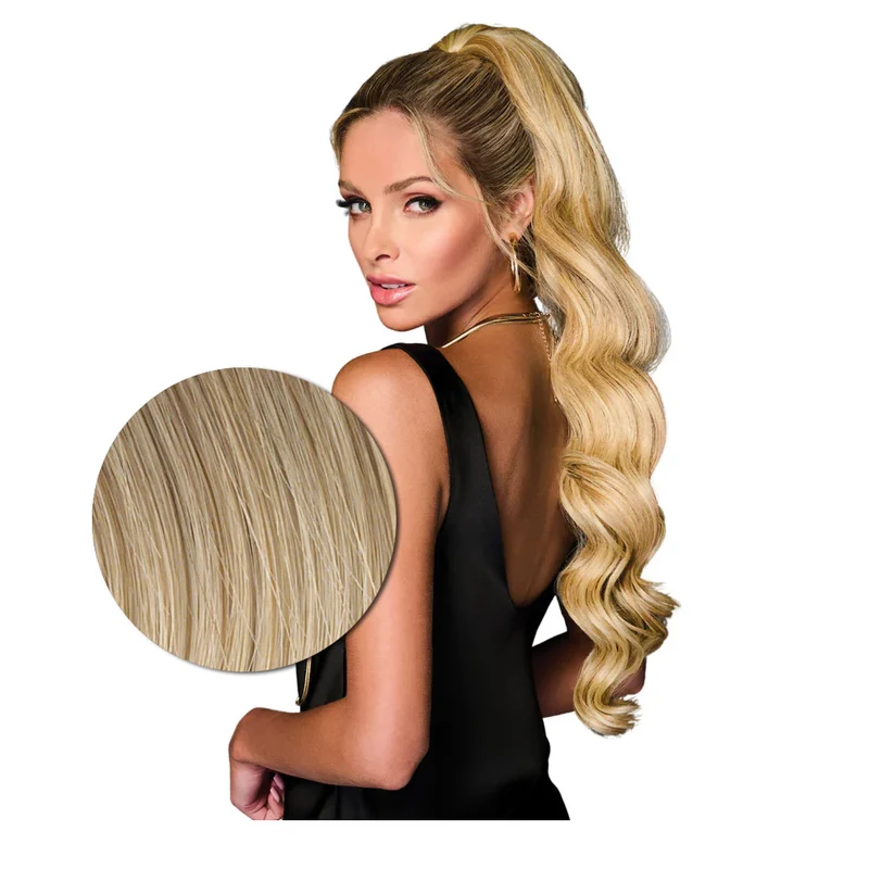 Hairdo Queue de cheval ondulée à Pince Blond Clair 69cm