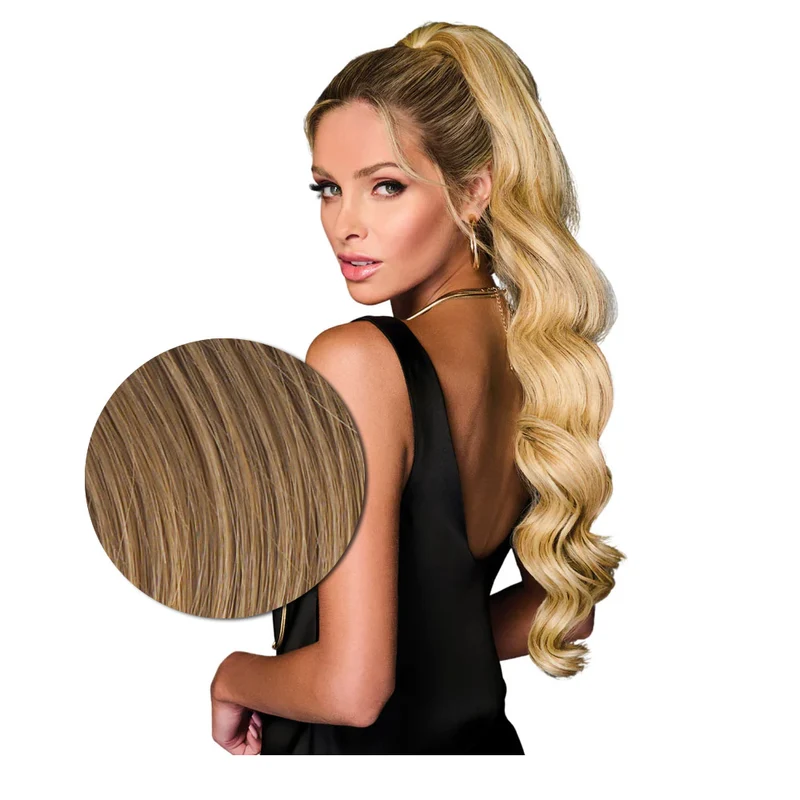 Hairdo Queue de cheval ondulée à Clip Blond Foncé R1416T 69cm