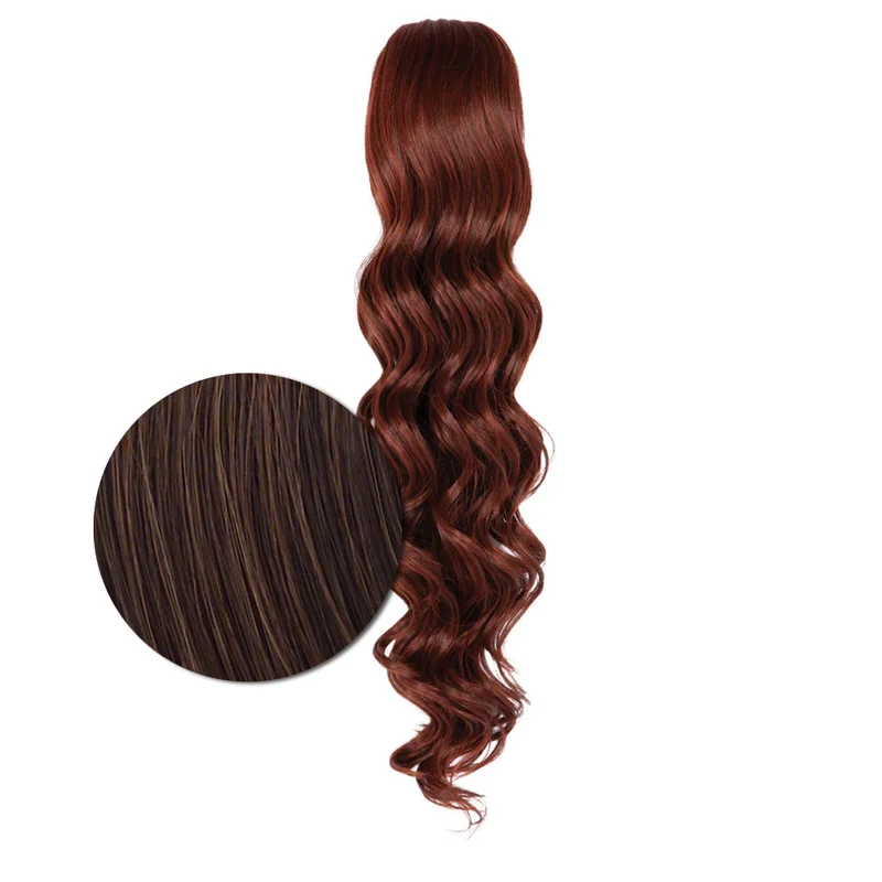 Hairdo Queue de cheval ondulée à Clip R6/30H Marron Moyen Cuivre 69cm