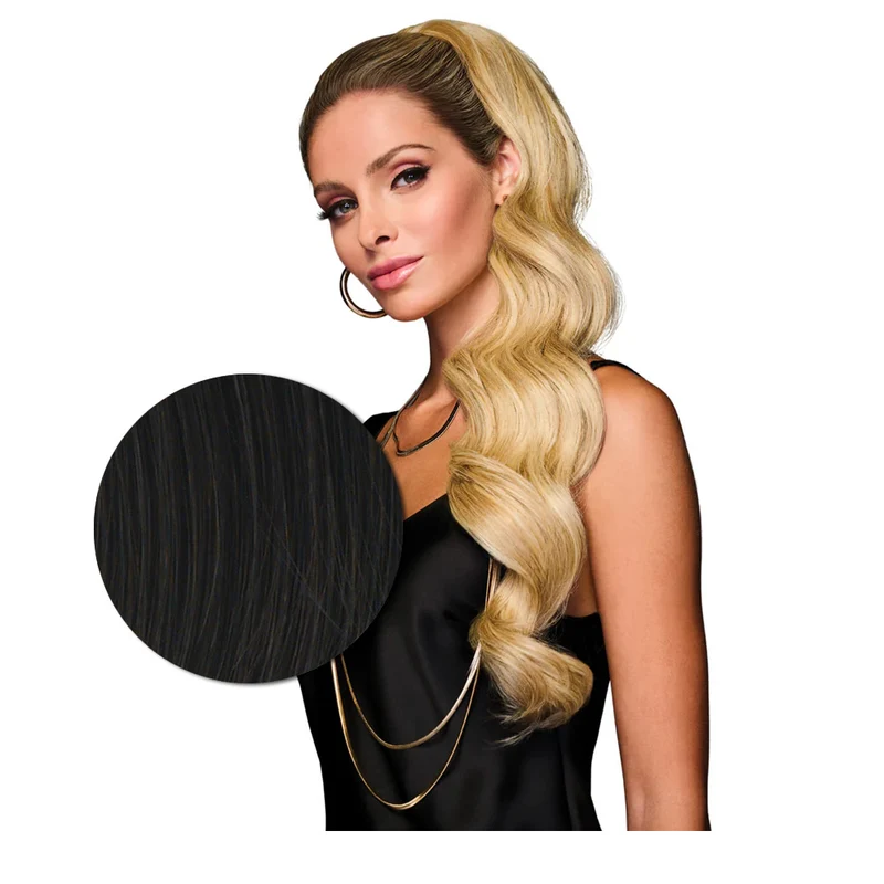 Hairdo Queue de cheval ondulée à Clip R2 Noire 69cm - queue de cheval ondulée
