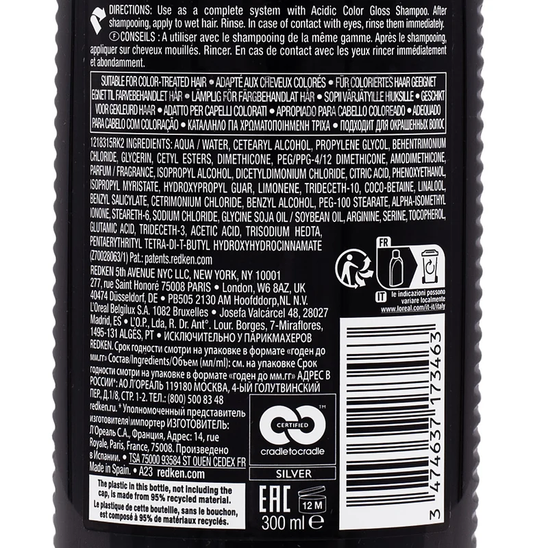 Redken Acidic Color Gloss Conditioner 300ml - conditionneur pour cheveux colorés