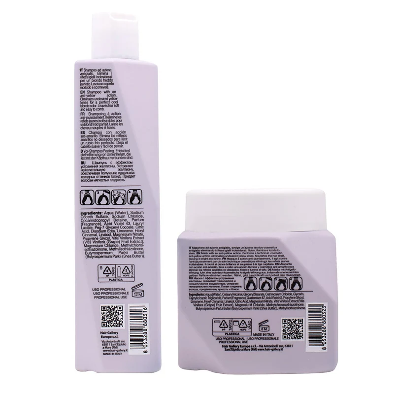 VIAHERMADA Anti-Yellow Shampoo 250ml Mask 250ml + Bandeau Bombé En Cadeau