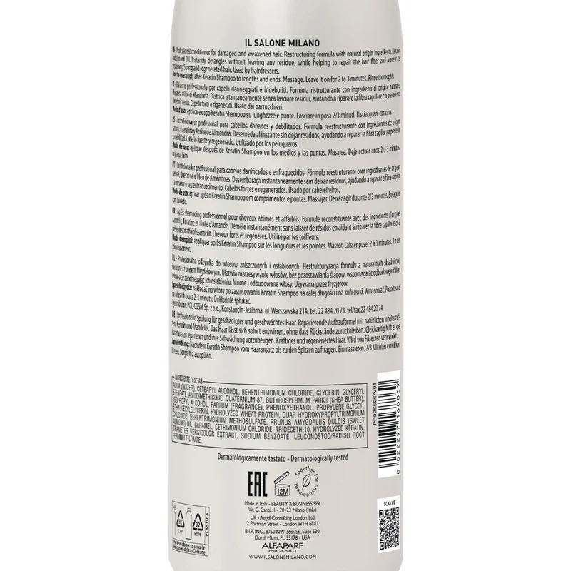 Il Salone Milano Keratin Conditioner 1000ml - après-shampooing pour cheveux abîmés et fragilisés