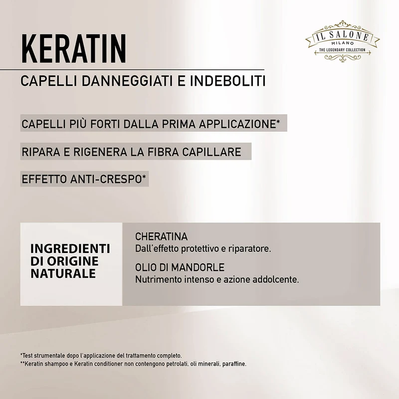 Il Salone Milano Keratin Shampoo 1000ml - shampoing pour cheveux abîmés et fragilisés