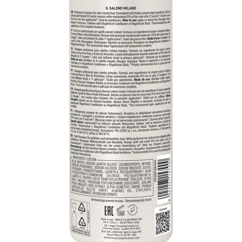 Il Salone Milano Magnificent Shampoo 500ml - shampoing pour cheveux colorés et traités