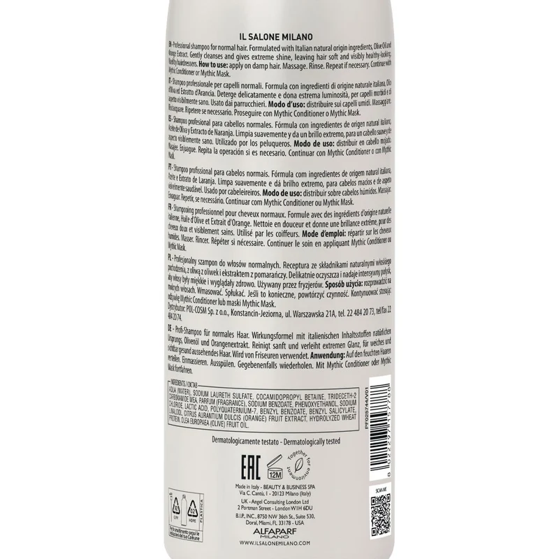 Il Salone Milano Mythic Shampoo 1000ml - shampoing cheveux normaux