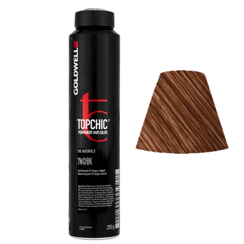 Goldwell Topchic Can 7N@BK Blond Moyen Elumenated Beige Cuivré 250gr - coloration permanente en bombe