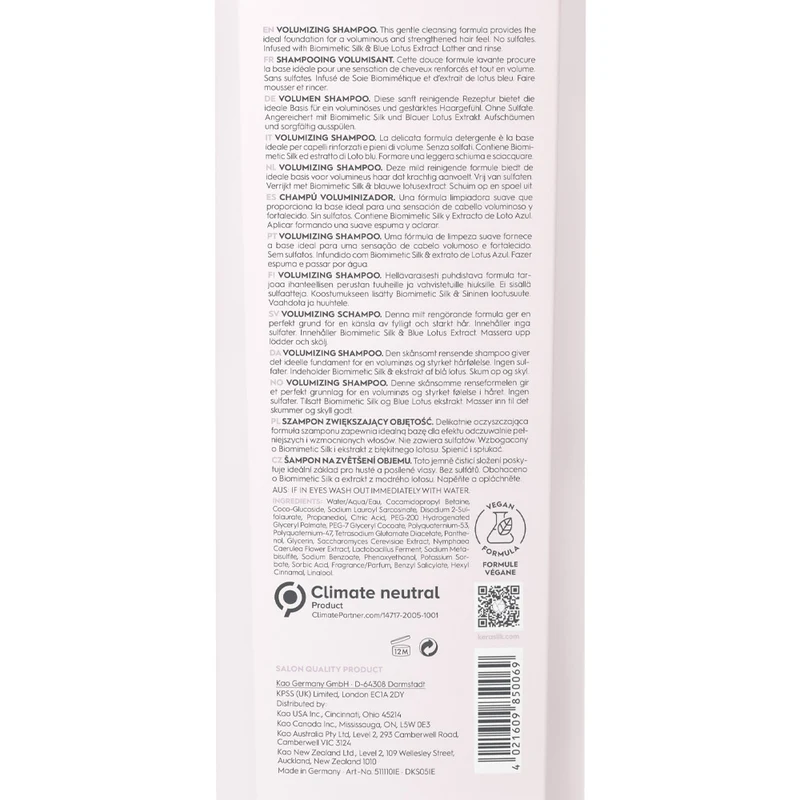 Kerasilk Essentials Volumizing Shampoo 750ml- shampooing volumisant