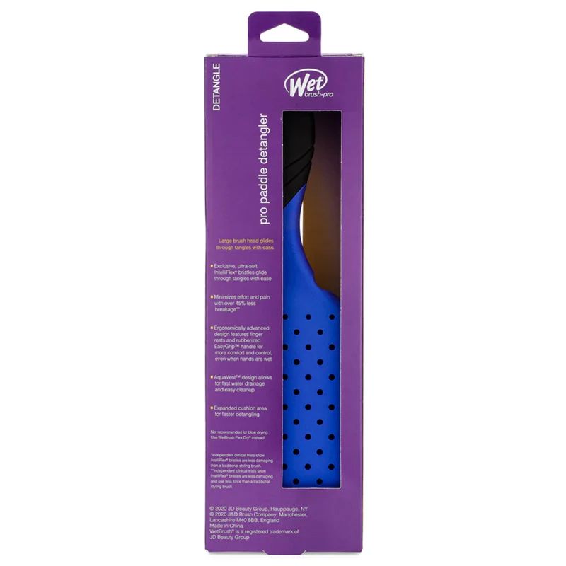 WetBrush Pro Paddle Detangler Royal Blue - brosse de douche bleu avec trous AquaVent