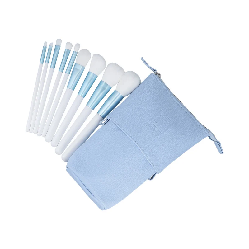 ilū Makeup Basic Brushes 9pz + Case Set Blue - set de pinceaux