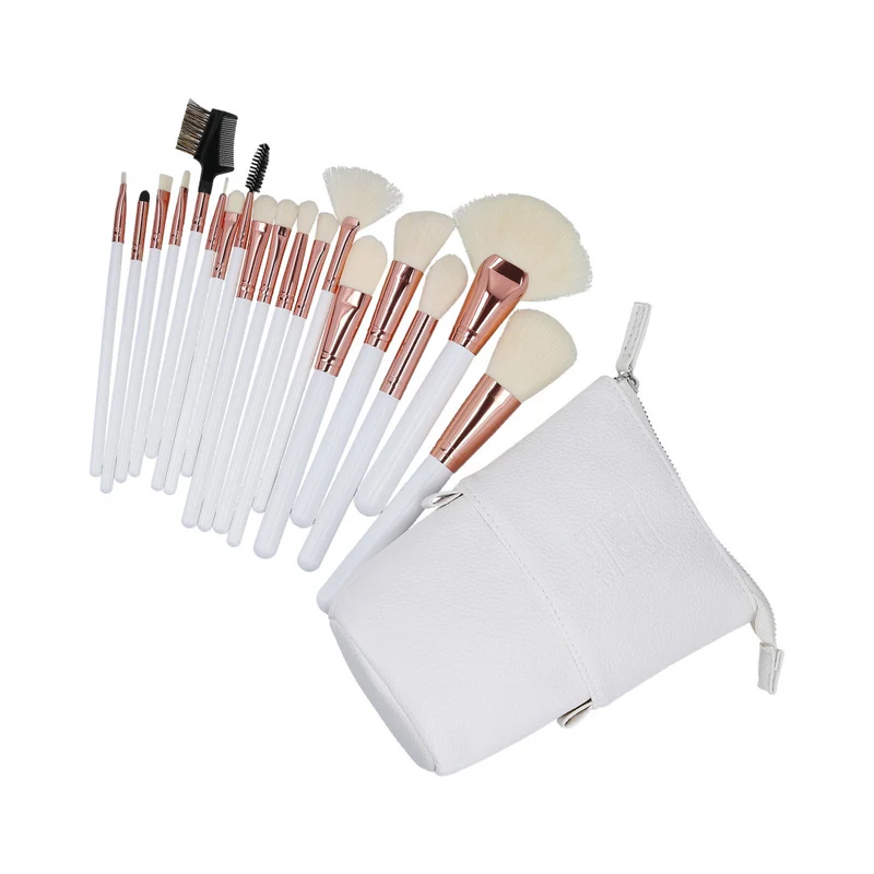 ilū Makeup Basic Brushes 18pz + Case Set White - set de pinceaux