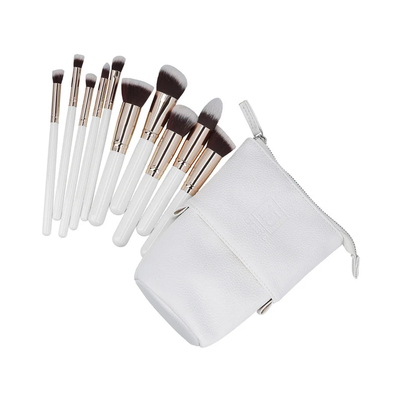 ilū Makeup Basic Brushes 10pz + Case Set White - set de pinceaux