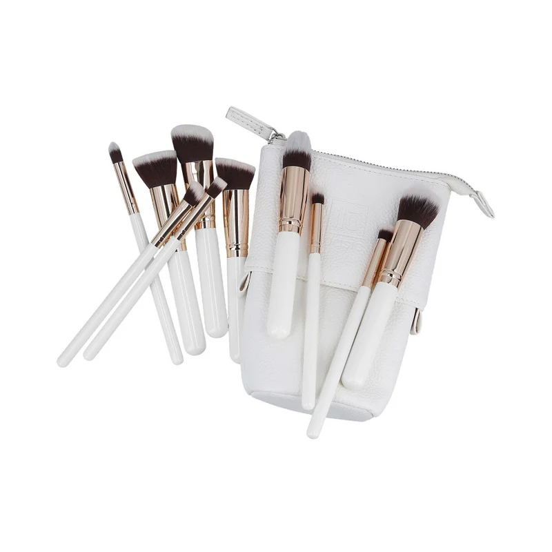 ilū Makeup Basic Brushes 10pz + Case Set White - set de pinceaux
