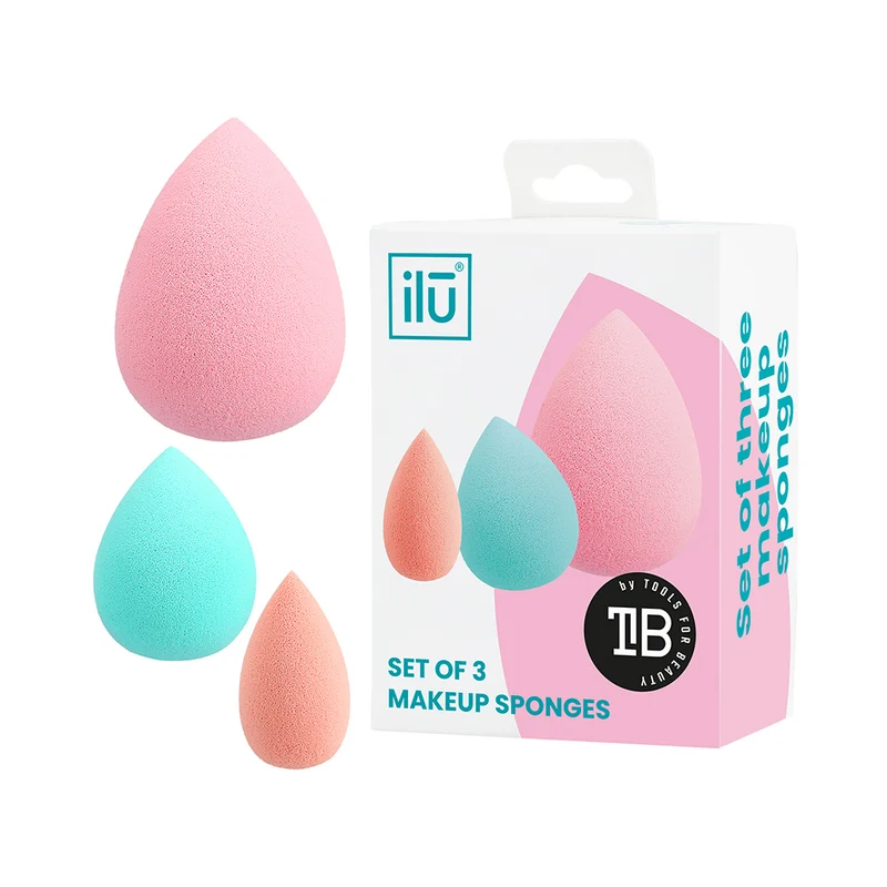 Ilū Make Up Mini Medium And Large Sponges 3pz - jeu d'éponges