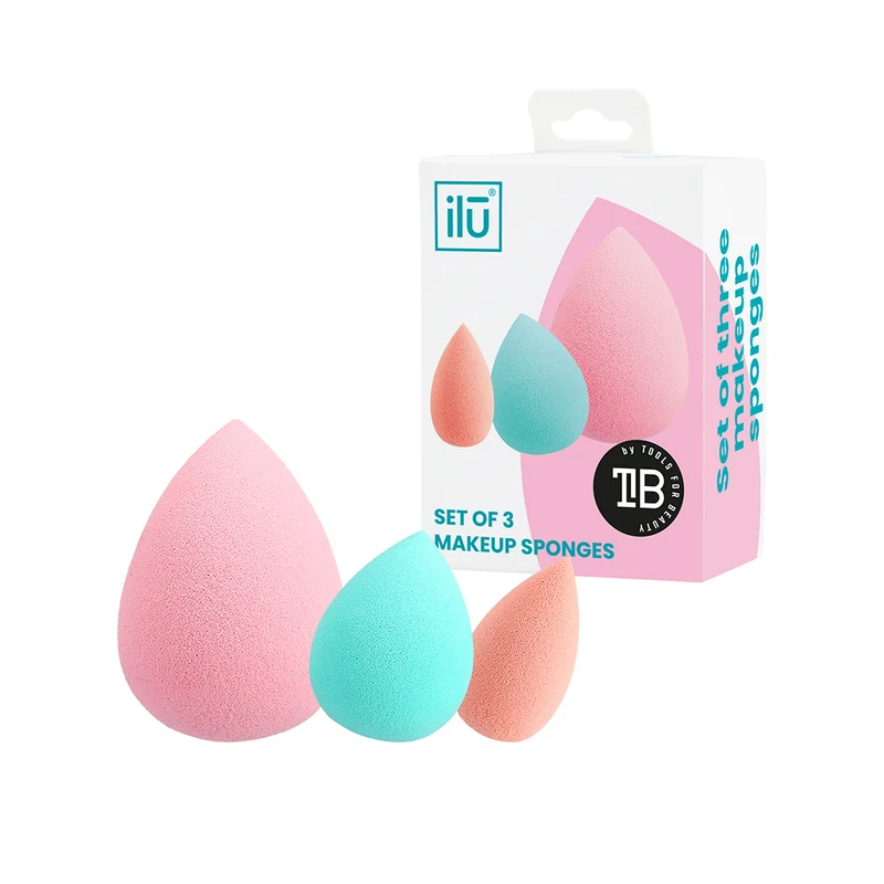 Ilū Make Up Mini Medium And Large Sponges 3pz - jeu d'éponges