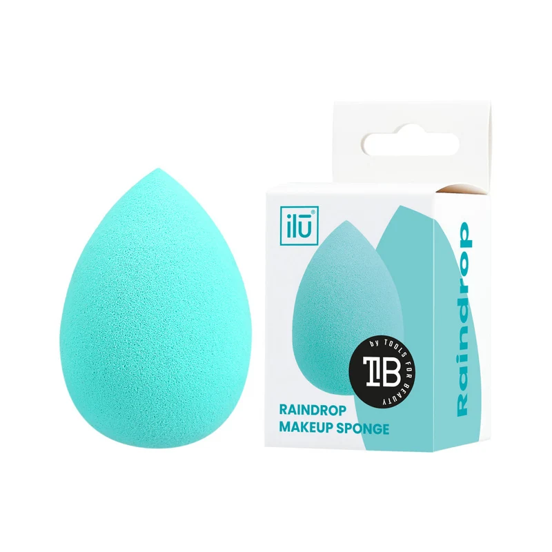 Ilū Make Up Raindrop Sponge Turquoise - éponge de maquillage en forme de goutte