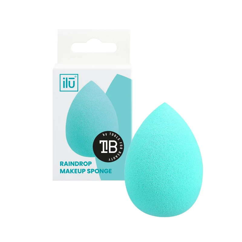 Ilū Make Up Raindrop Sponge Turquoise - éponge de maquillage en forme de goutte