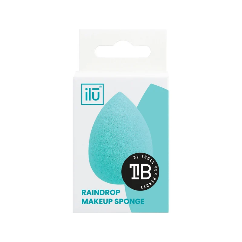 Ilū Make Up Raindrop Sponge Turquoise - éponge de maquillage en forme de goutte