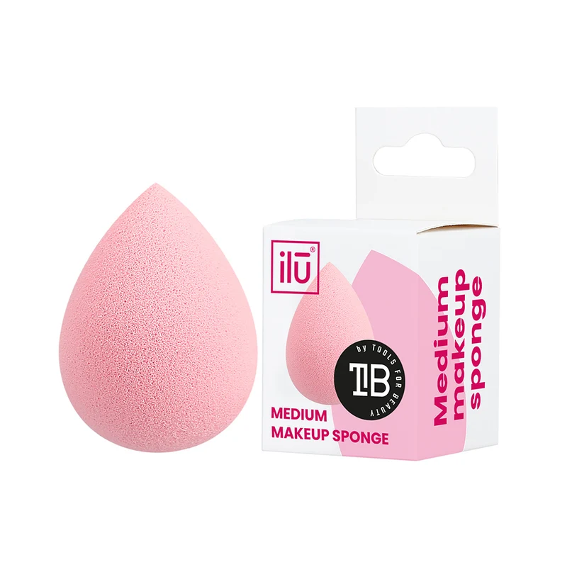 Ilū Make Up Raindrop Sponge Medium Pink - éponge de maquillage en forme de goutte