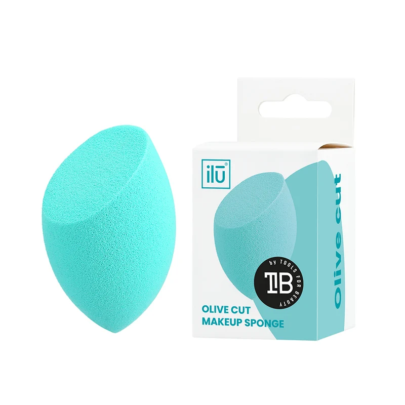 Ilū Make Up Olive Cut Sponge Turquoise - éponge de maquillage