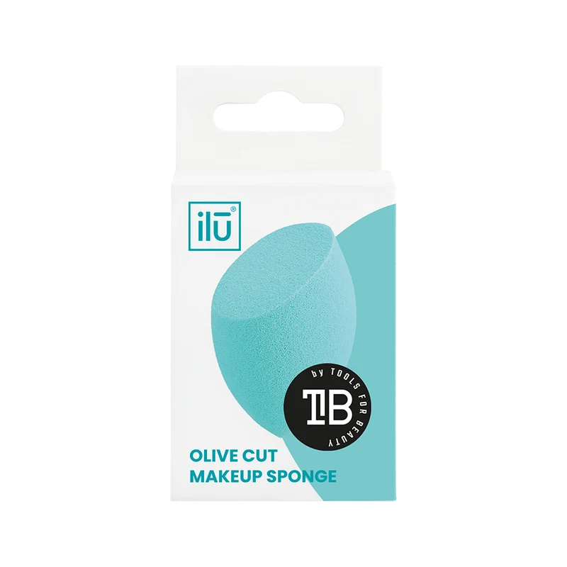 Ilū Make Up Olive Cut Sponge Turquoise - éponge de maquillage
